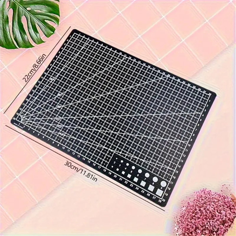 A4 Self-Healing Cutting Mat 1-Pack - Double-Sided Plastic Craft Board with Grid for Sewing, Scrapbooking & Fabric
