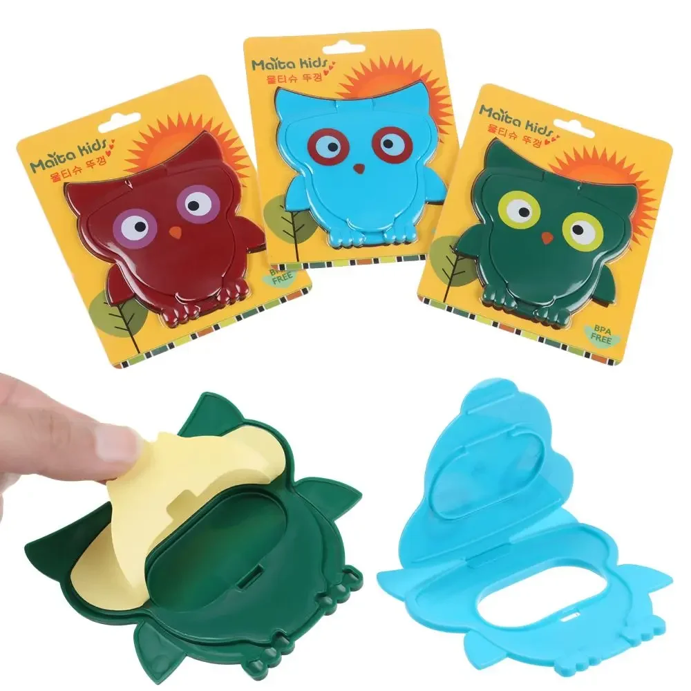 Toallitas húmedas autoadhesivas para bebé, tapa portátil de dibujos animados, reutilizable, 1 piezas
