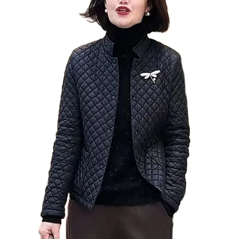Diamant Korte Gewatteerde Jas Vrouwen Herfst Winter Katoenen Jas 2023 Nieuwe Dunne Dons Katoenen Jas Mode Puffer Jassen Vrouwelijke