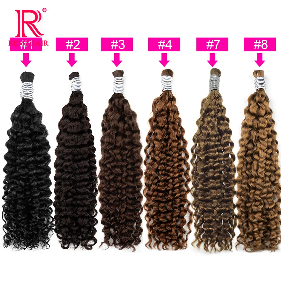 100% ต่อผมมนุษย์สําหรับ Braiding ธรรมชาติทอผ้าหลวมลึกสวยที่ยังไม่ได้ Curly ไม่มี Weft เวียดนามผมจํานวนมาก