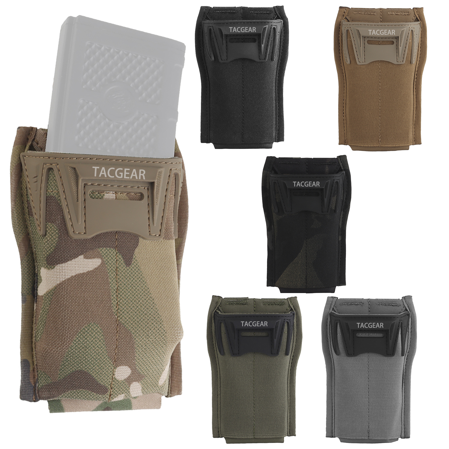 TACGEAR Prince AR M4 5,56, одинарный чехол для магазинов, быстрый, для приема одной руки, совместимый с ремнями Molle, жилетом-переносками для тарелок