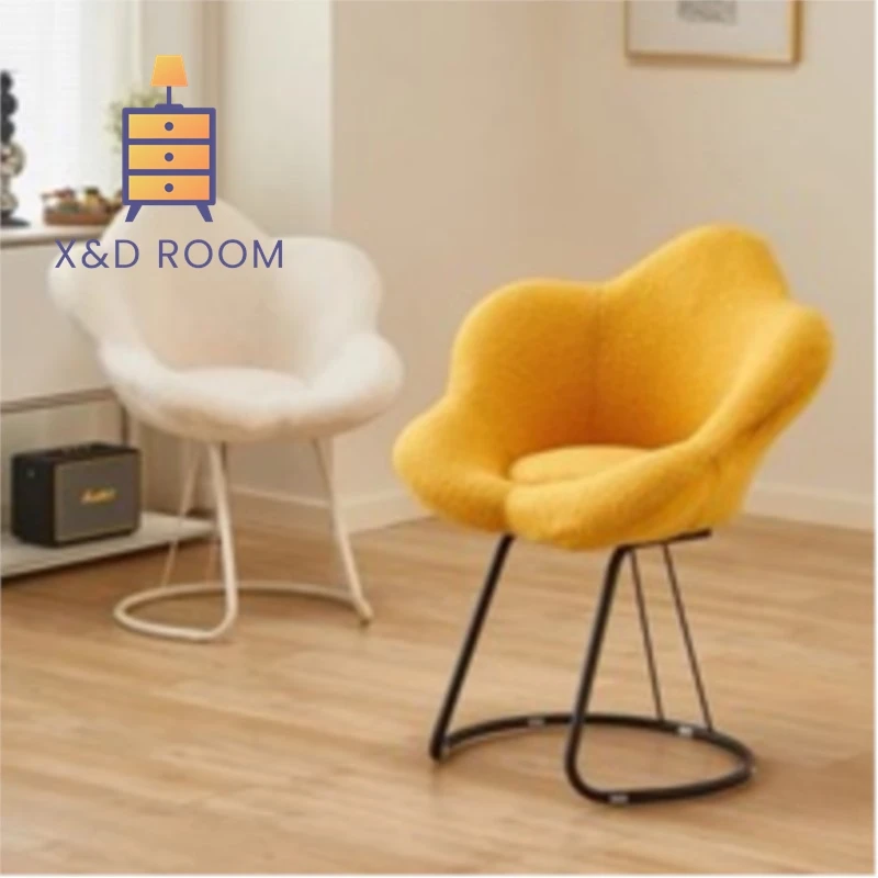 X&D Light Luxury High-end Instagram Style Makeup Stool For Home Use Women's Bedroom Backrest Chair Simple Dressing Stool New Hot
