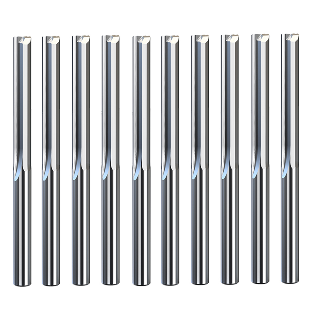 10pcs/lot 3.175mm Shank 2 Flute Straight Slot Milling Cutter Tungsten Carbide End Mill CNC Router Bit Engraving Bit Tools