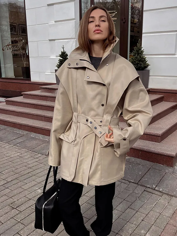 Eleganckie damskie komplety spodni z falbanami na rok 2025, codzienne spodnie do ziemi z głębokim dekoltem w serek, garnitury z długimi rękawami, modna odzież uliczna.