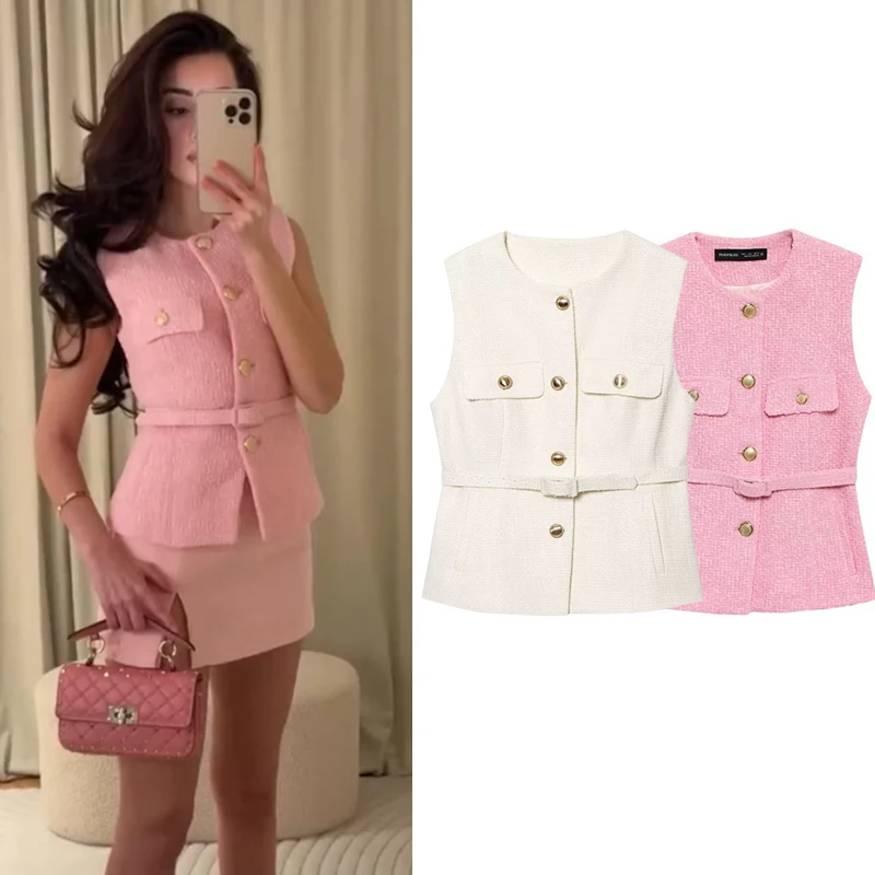 Chalecos chaquetas otoño mujer 2025 nuevo elegante Simple ajustado chaquetas de mujer chaleco moda juvenil chaleco elegante