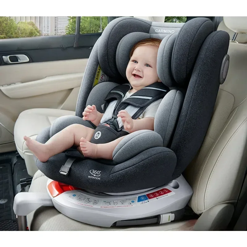 チャイルドセーフティカーシート サポート付き 360 ° 回転可能な安全シート ISOFIX スチールインターフェイス 0 ~ 12 歳の子供に適しています