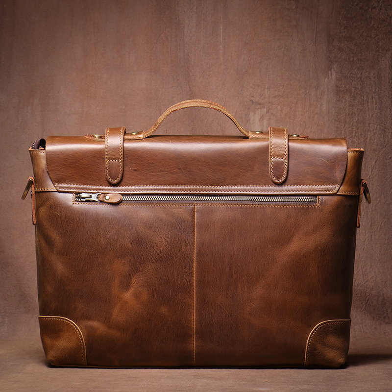 Valigetta in vera pelle retrò di alta qualità borsa da uomo classica borsa a tracolla di lusso borse per Computer da ufficio per Laptop da 15 pollici