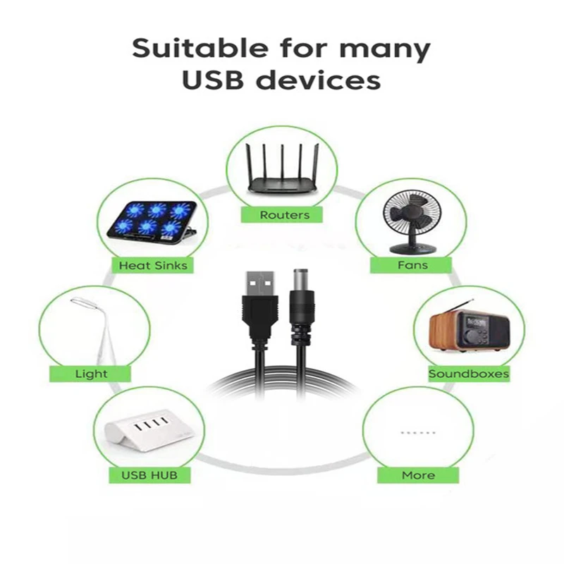 Elough WiFi do Power bank Złącze kabla USB DC 5V do 12V Konwerter Boost Przewód podwyższający do routerów Wi-Fi Modem Wentylator Głośnik