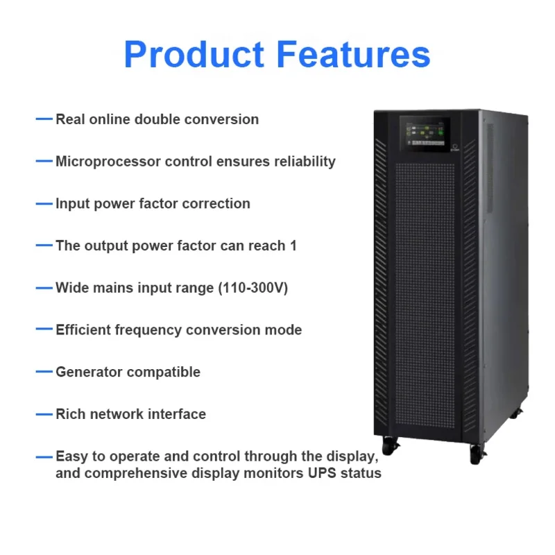 30KVA 40KVA 60KVA 80KVA Large Machine Battery Backup High Frequency 3 Phase UPS Power Supply For Server Room Data Center