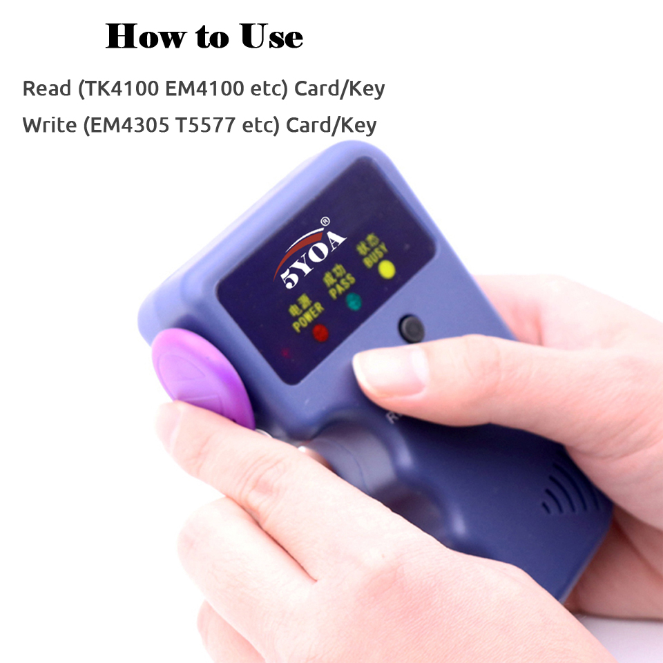 10 stks 125 KHz T5577 Keyfobs Herschrijfbare Dubbele Tag 5200 Proximity Kopie Toegangskaart ID Token Ring RFID Cloner sleutelhanger