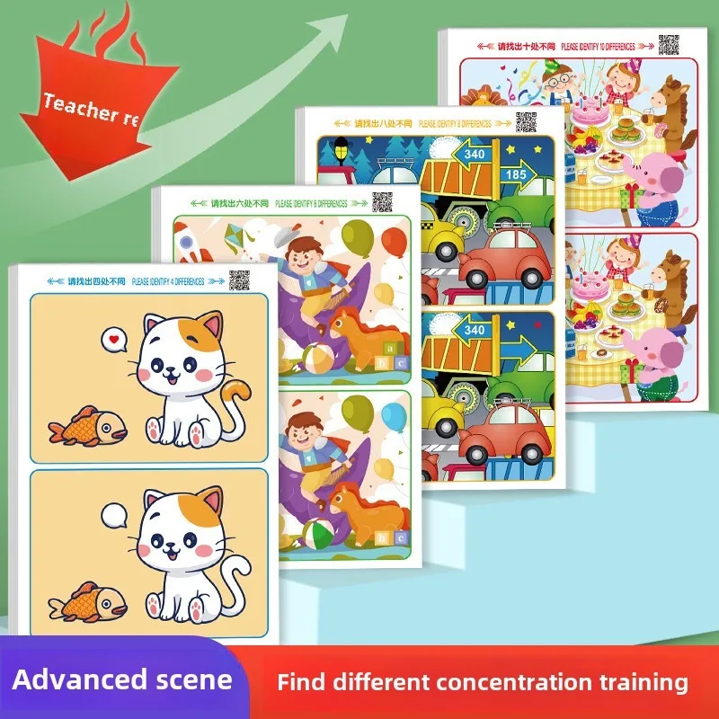 Spot the Difference" Concentration Game Book - Reusable, Educational Focus Exercise for Science Learning, Made of Durable Paper