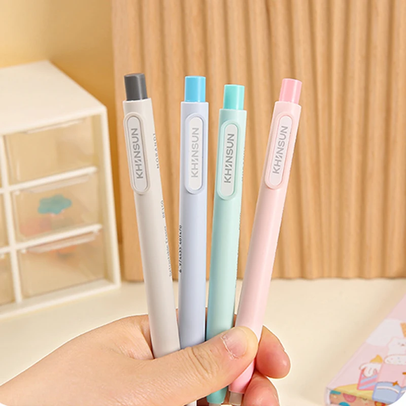 1+5pcs Pen Shape Press Type Pencil Eraser Replaceable Core Sketching Painting School Writing Erase Supplies Japanese Stationery