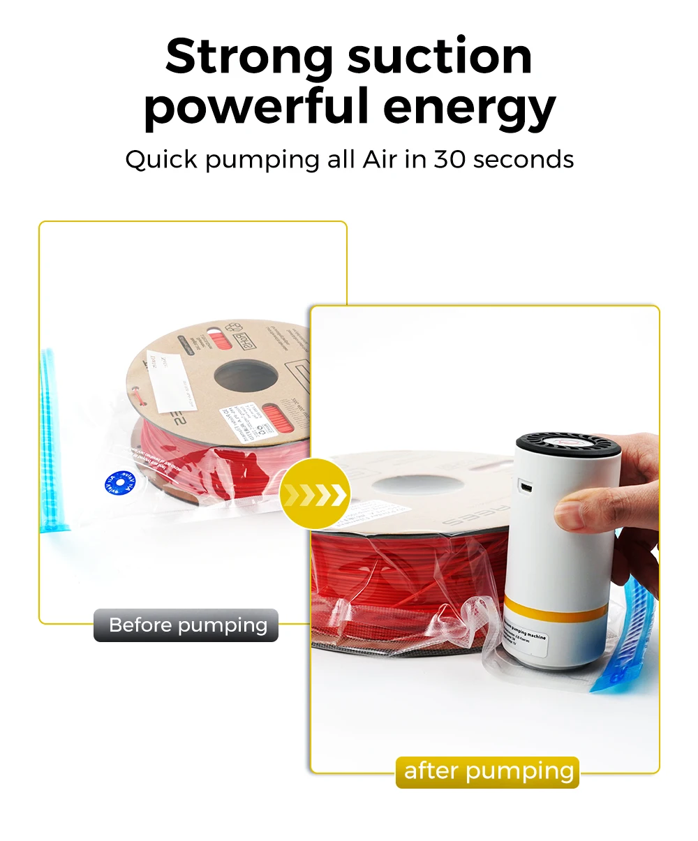 3d การพิมพ์แห้ง filament กระเป๋า 3D filament ถุงสูญญากาศสําหรับ PLA/ABS/TPU ความชื้น reel กระเป๋า 3d เครื่องพิมพ์อุปกรณ์เสริม