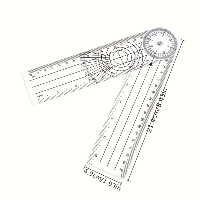 1 unidad 0-140mm ángulo goniómetro de 360 grados regla de ángulo espinal médico herramienta buscador de ángulo