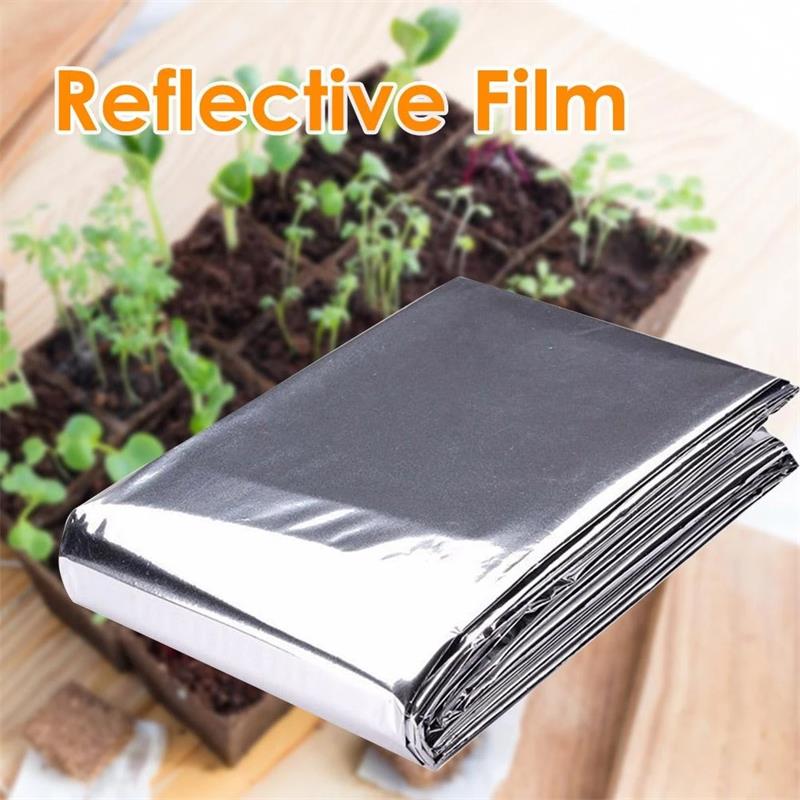 1 pz Argento 210x130 cm Pellicola di Poliestere Alta Riflettente Utilizzata Per Piantare Tenda Camera Giardino Serra Agricoltura E Promozione
