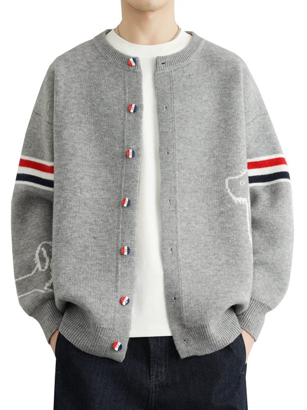 Cseta de Manga Longa Masculina com Gola Redonda Estilo Casual Primavera Outono Csa Base em Cores Bloqueadas Vestuário E...