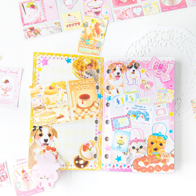 귀여운 아이슬란드 달콤한 차 시리즈 장식 접착 테이프 플래너 핸드북 DIY 스크랩북 저널 콜라주 재료 스티커