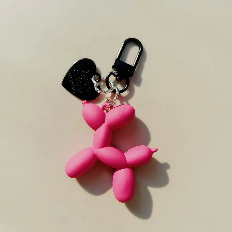 Portachiavi con ciondolo a forma di cane con palloncino in gelatina, portachiavi con catena per cani in cartone animato, regalo di gioielli accessori adorabili per chiavi unisex
