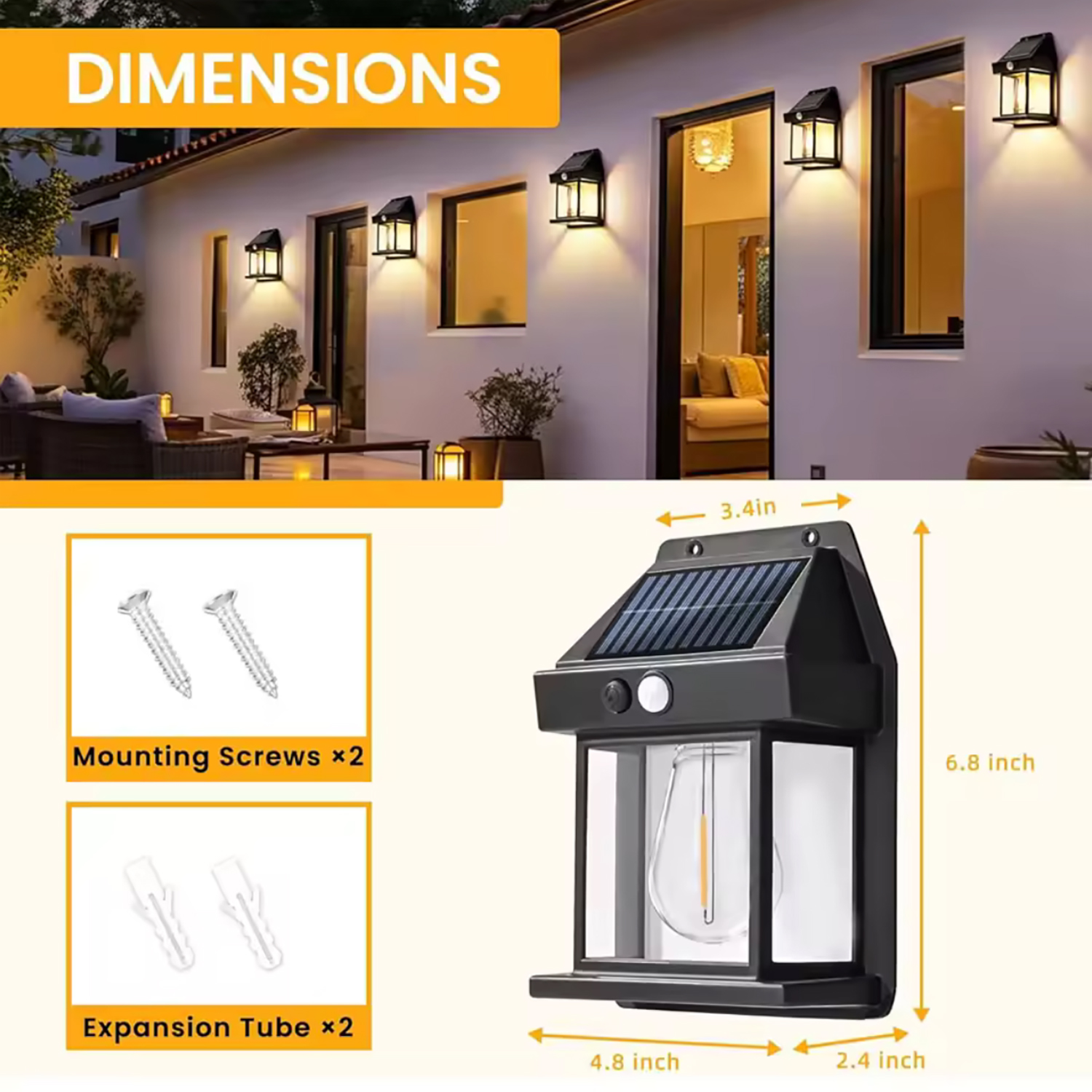 Outdoor Solar Wandlamp Waterdichte Wolfraam Gloeidraad Lamp Inductie Lamp Huishoudelijke Tuin Wandlamp Villa Verlichting Nachtlampje