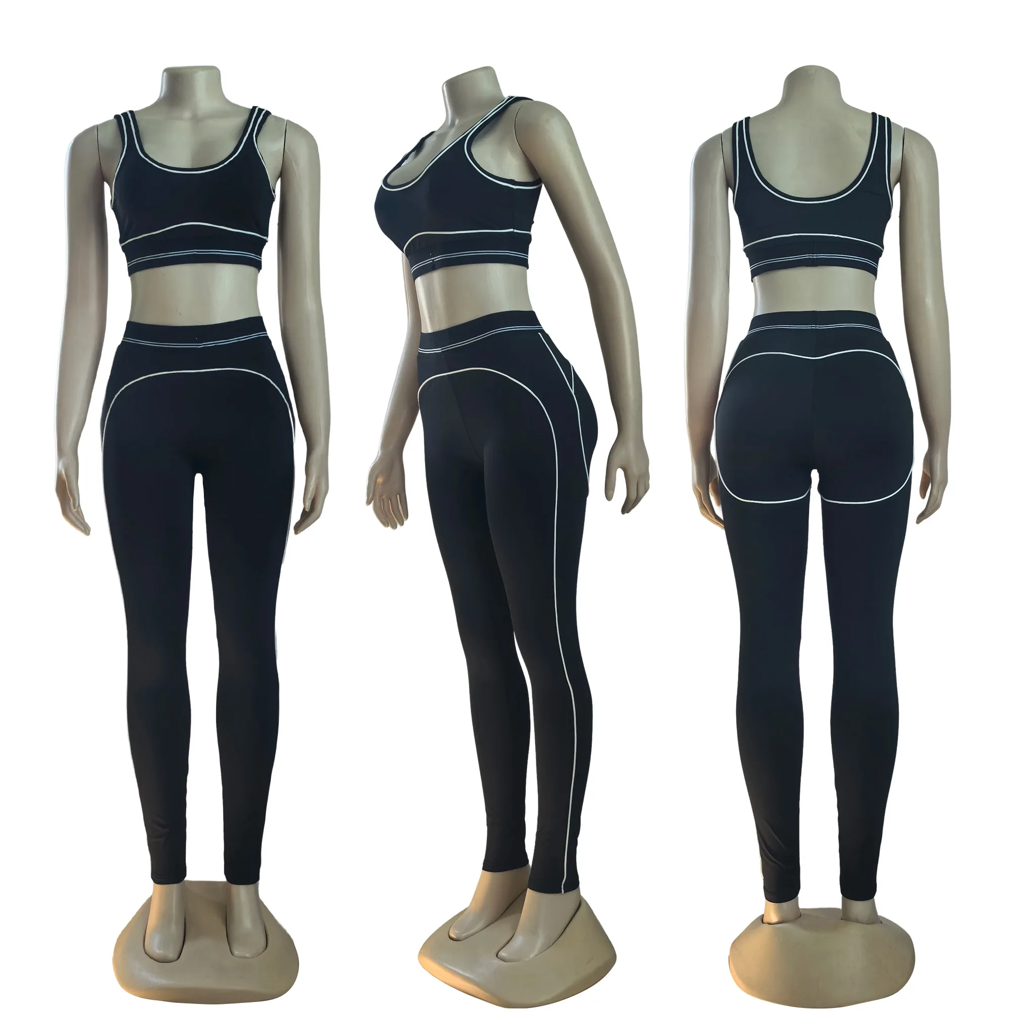 Q6256 De nieuwe zomeryoga-modeset, feestsporttanktops en verbeterende fitnesssets worden geleverd in drie kleuropties.