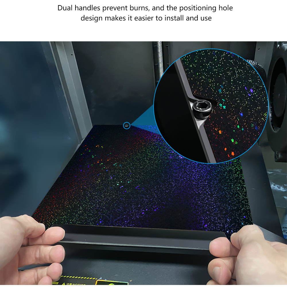 Creality K1 最大ビルドプレートテクスチャペイシートばね鋼 310 × 315 ミリメートルスムーズ PEO PET PEY 二重印刷 K1MAX 加熱ベッド