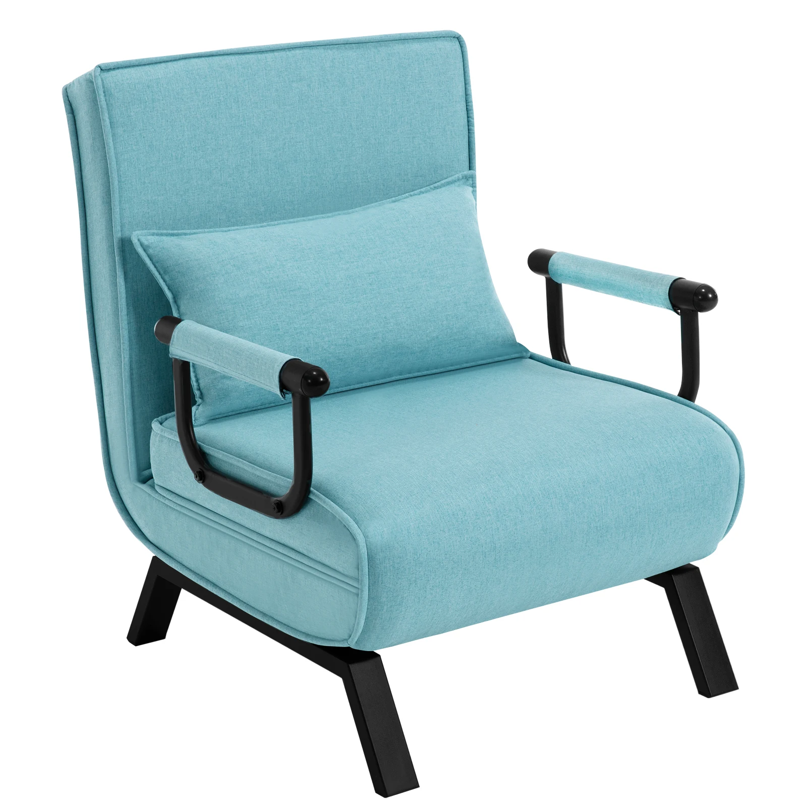 WOLTU Sofa Rozkładana 3w1 z Poszewką na Poduszkę, Składany Fotel z Wyjmowaną Poduszką, Regulowane Oparcie, Łóżko Gościnne do Mieszkania, Akademika