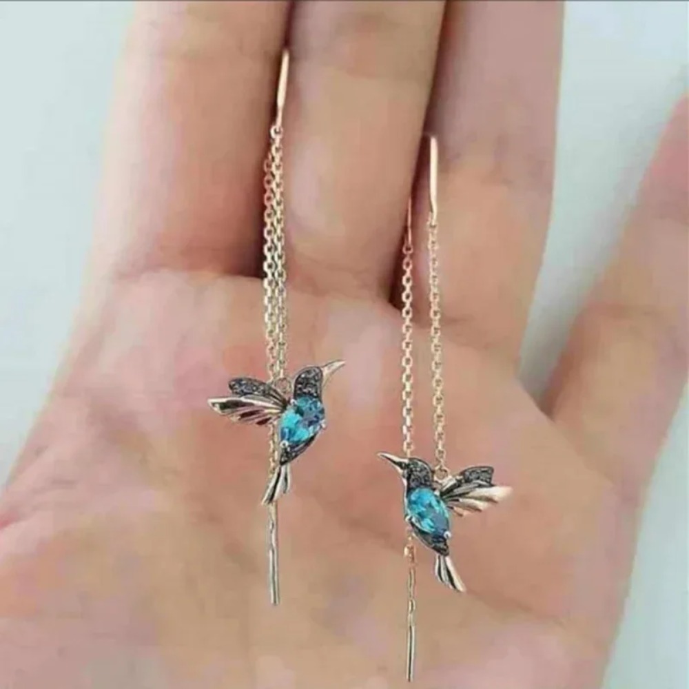 1 paio di orecchini pendenti lunghi con goccia di uccellino di nuova moda per le donne, eleganti orecchini con nappa per ragazza, gioielli alla moda