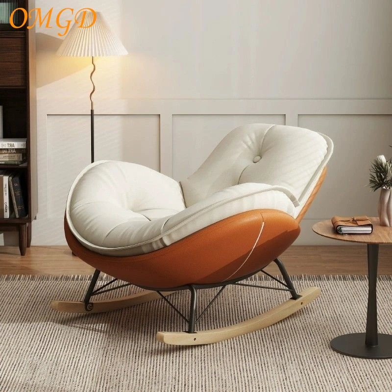 เพนกวินโยกเก้าอี้ Recliner โมเดิร์นระเบียงบ้านเก้าอี้ห้องนั่งเล่นเดี่ยวหรูหรา Leisure Lazy โซฟาโยกเก้าอี้