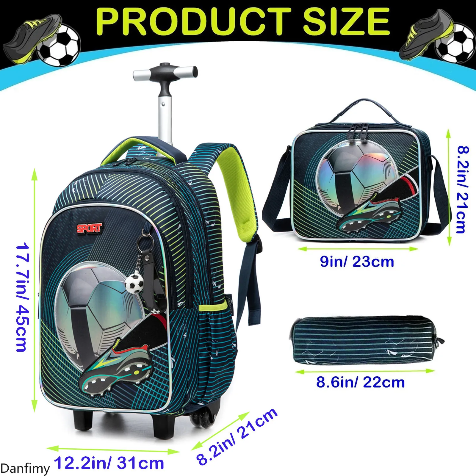 Mochilas escolares con ruedas para niños y niñas, conjunto de mochilas escolares con ruedas para estudiantes de primaria, bolsa de equipaje con ruedas