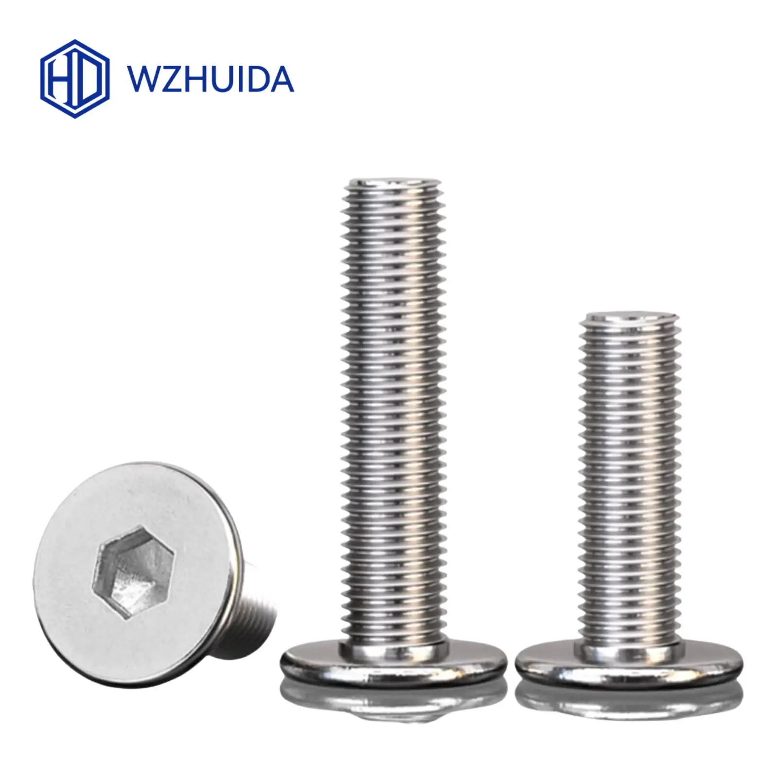 M1.6 M2 M2.5 M3 M4 M5 M6 M8 hexágono oblea plana ultrafina tornillo de cabeza Allen A2-70 304 acero inoxidable