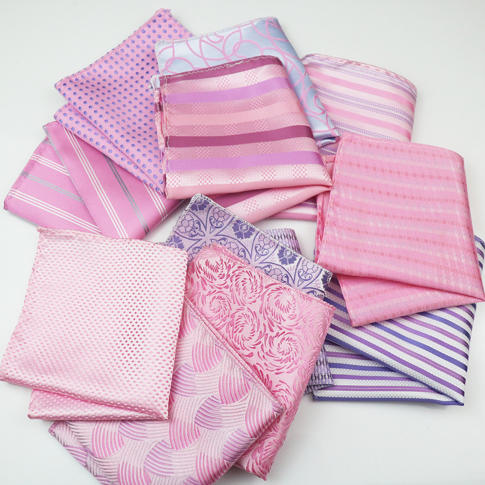 Nieuwe Roze Dot Gestreepte Pochet Voor Mannen 22 Cm Formele Zakdoek Handdoek Bruidegom Trouwpak Das Hanky Gastheer Borst kleine Sjaal