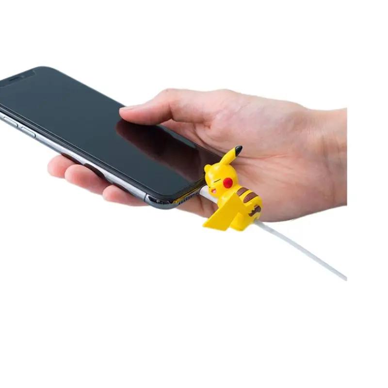 Pokémon Pikachu Dados Cabo Luva Protetora, Figura dos desenhos animados Fivela, Cabo de carregamento USB Rosca, Mordida Brinquedos Capa Protetora, Moda