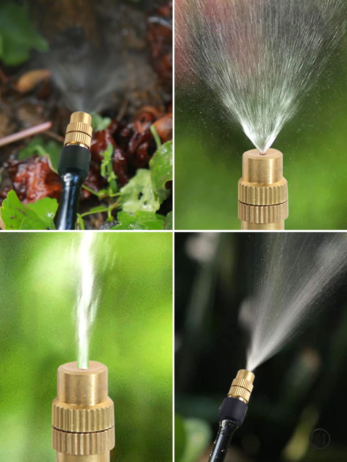 Sistema de refrigeración por nebulización para exteriores, 10 Uds., 4/7PVC, riego de jardín, atomizador de latón de 1/4 pulgadas, microaspersores ajustables para jardín