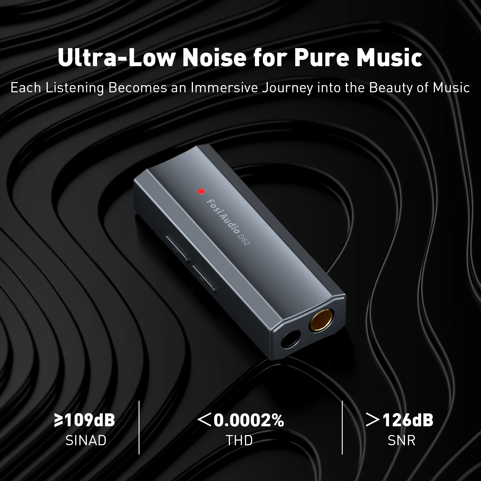 Fosi Audio DS2 Mini Audio USB DAC Dongle Headphone Amplifier DSD Decoder Amp Support 32bit/384kHz with 3.5MM & 4.4MM Balanced