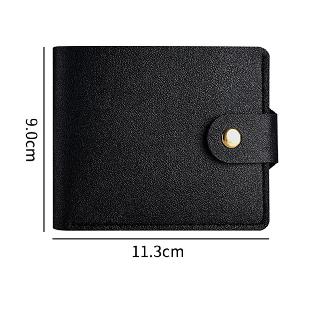 Pu Leather Small Short Wallet Bag Multi Card Holder Students Ultra-Thin Cowhide Coin Purse Clip Clutch Pouch For Men Women