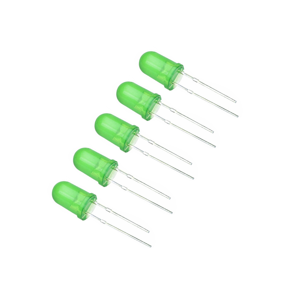 100 unids/lote 5 colores F5 5MM Kit surtido de LED redondo Ultra brillante difuso verde/amarillo/azul/blanco/rojo diodo emisor de luz