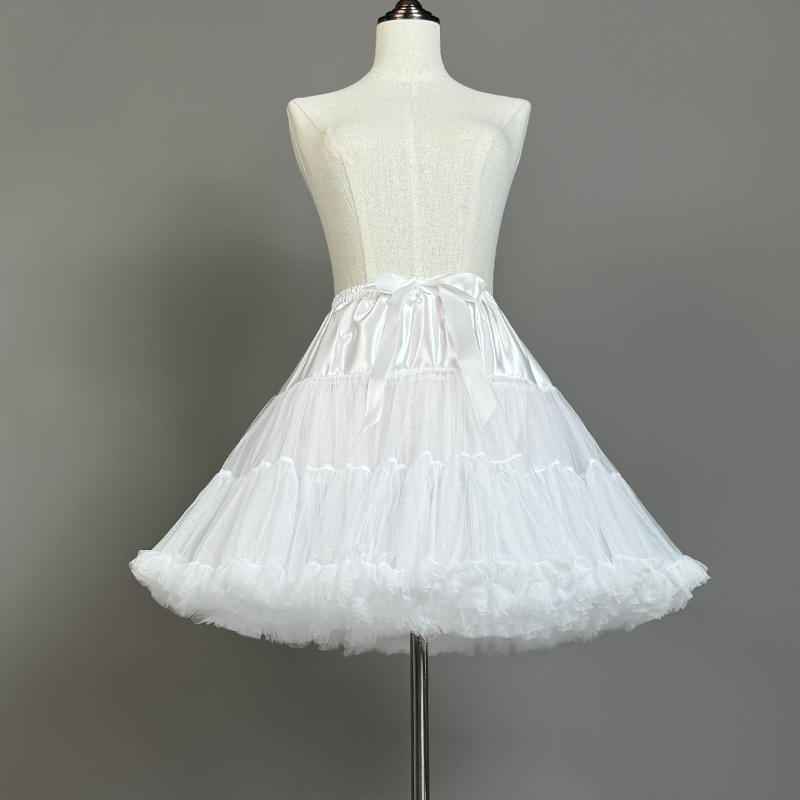 Woman Short Fluffy Petticoat Crinoline Lolita Tutu Under Skirt For Pleated Skirt Cosplay Wedding Prom Dress