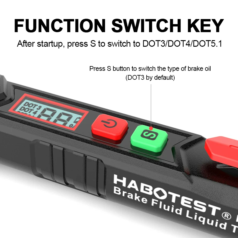 ブレーキ液テスター自動車ブレーキ液デジタルテスターペン LED インジケータ正確な自動車ブレーキオイルテスター音光アラーム
