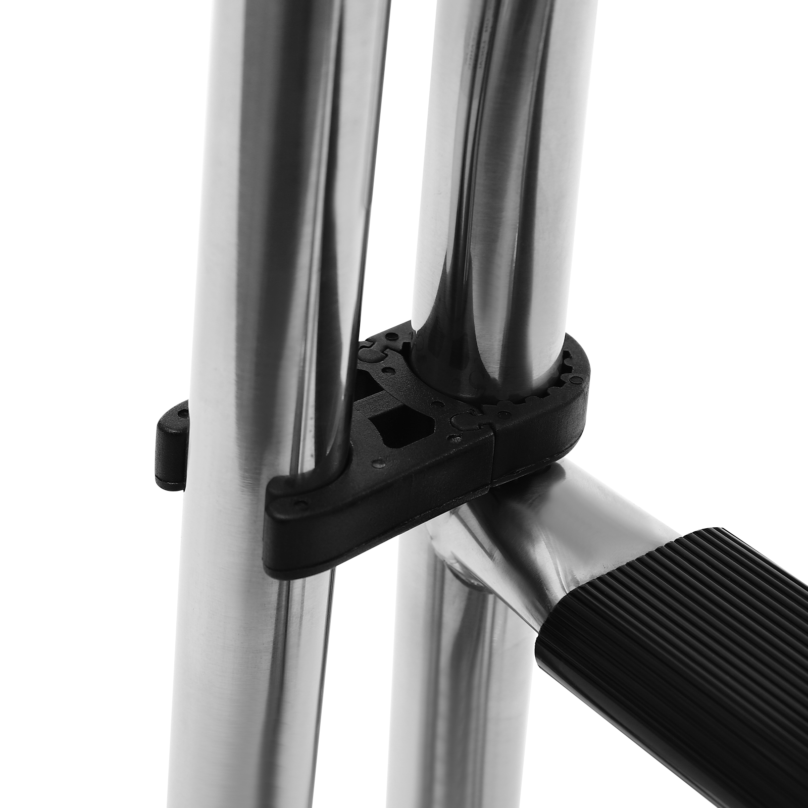 Marine-Klappleiter, 4-stufige Edelstahlleiter, rutschfeste Schwimmbadleiter, für Boot, Yacht, Bilgen/Seitengitter, 300 Pfund