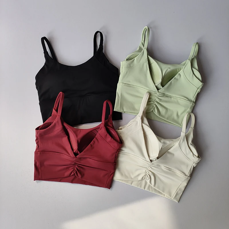 High-intensity Integrated Sports Underwear Gathering Shock-proof Yoga Bra Breathable Zipped Breasts Running Fitness Suit Vest