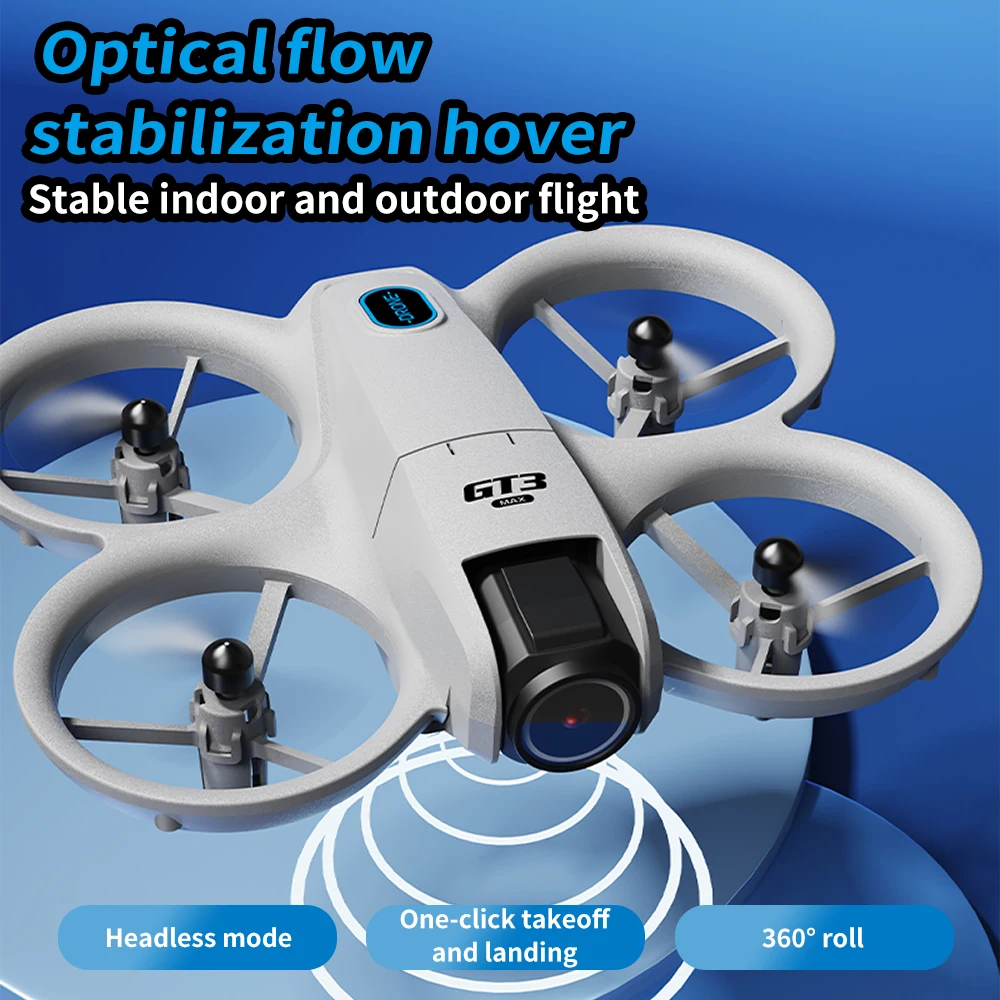 GT3 Drone 8K HD Câmeras Duplas 180 °   5G WIFI GPS Brushless Motor FPV Evitar Obstáculos Quadricóptero Dobrável com Brinquedo de Controle Remoto