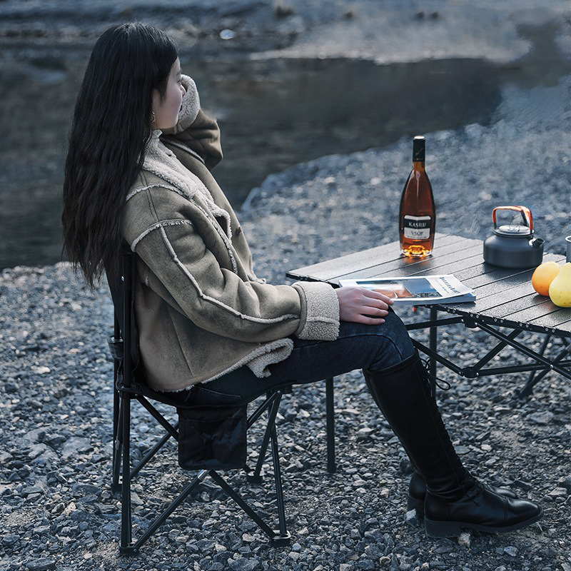 Outdoor Folding Chairs Metal Camping Fishing Chairs Portable  Hiking Picnic Folding Moon Sketching Stools Beach Tourist Stool