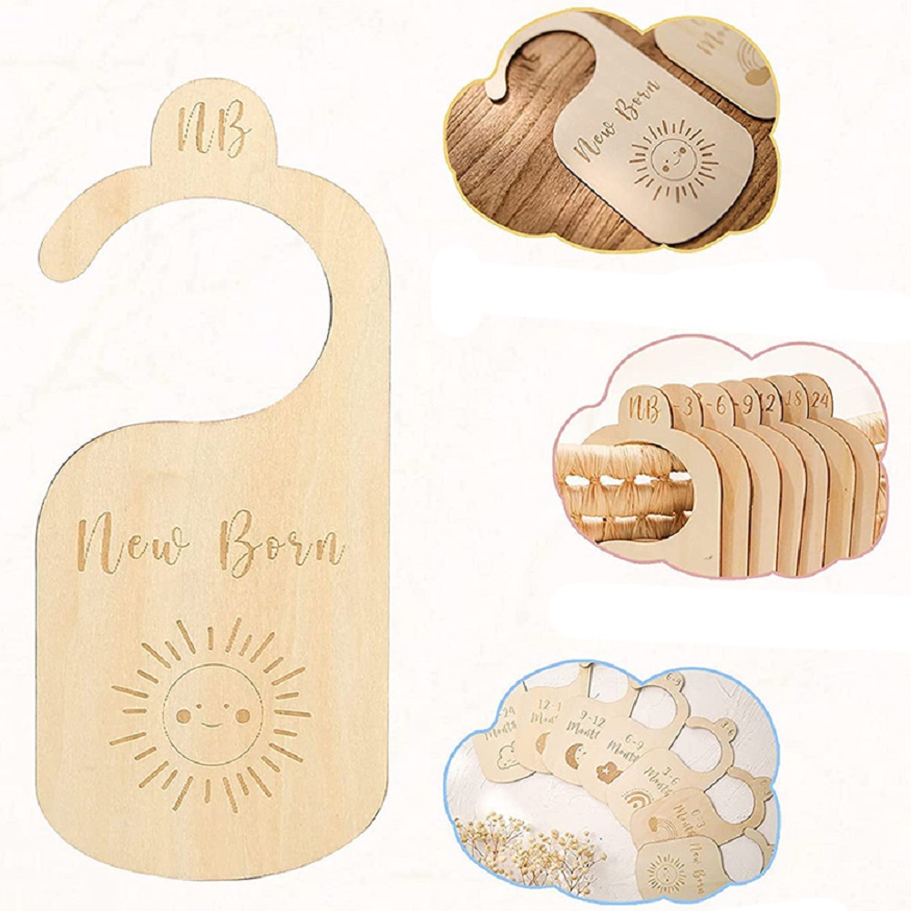 Adereços para fotografia de recém-nascidos, 7 peças, cartões mensais de madeira, presentes para chá de bebê, meninos e meninas, acessórios fotográficos
