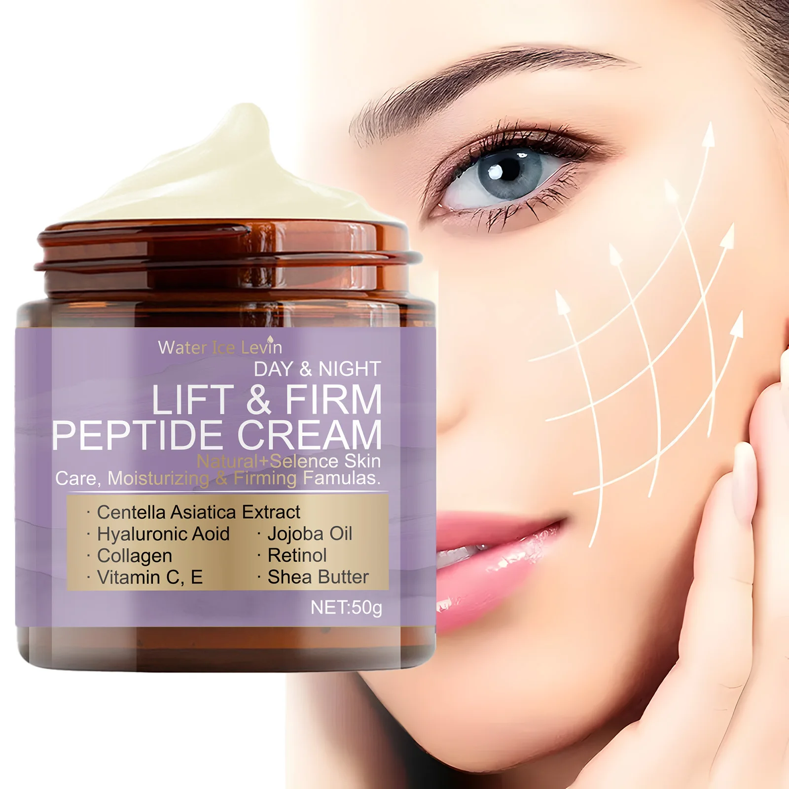 Lifting instantâneo e creme de pele firme, lifting facial sustentável, reduz linhas finas, creme de cuidados hidratante suave