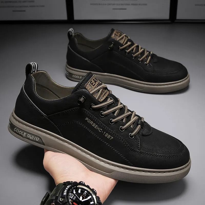 Nuevos zapatos para hombre, zapatos planos cómodos informales para hombre, zapatillas de deporte salvajes para exteriores para hombre, zapatos de vestir de un Pedal a la moda de gama alta para hombre