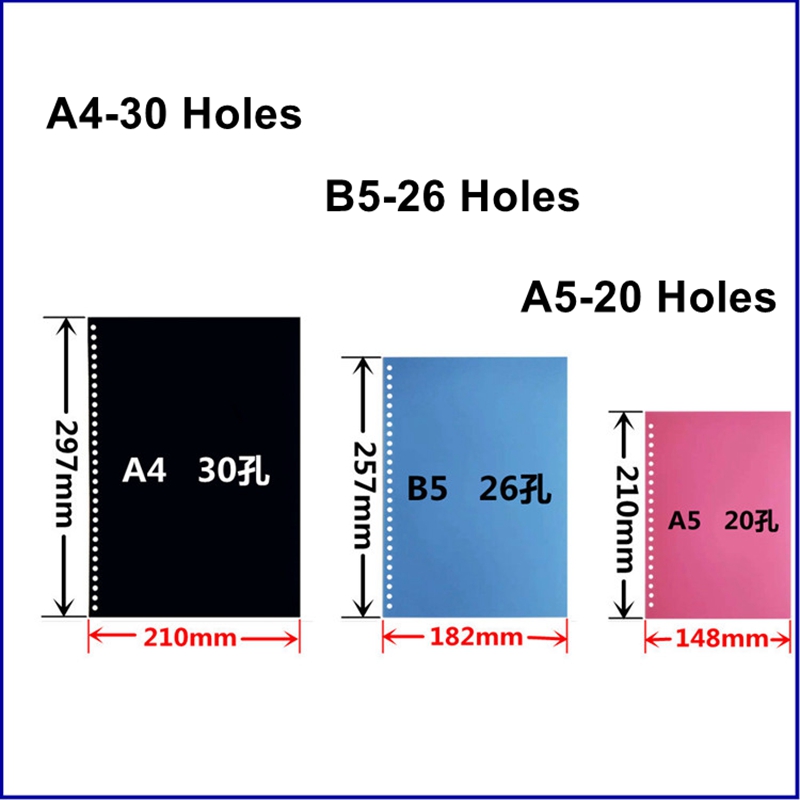 10 unids/lote ReadStar A4 B5 A5 30/26/20 agujeros 9,5mm paso mate PVC hoja suelta cara encuadernación cubierta Color plástico cubierta de libro cara