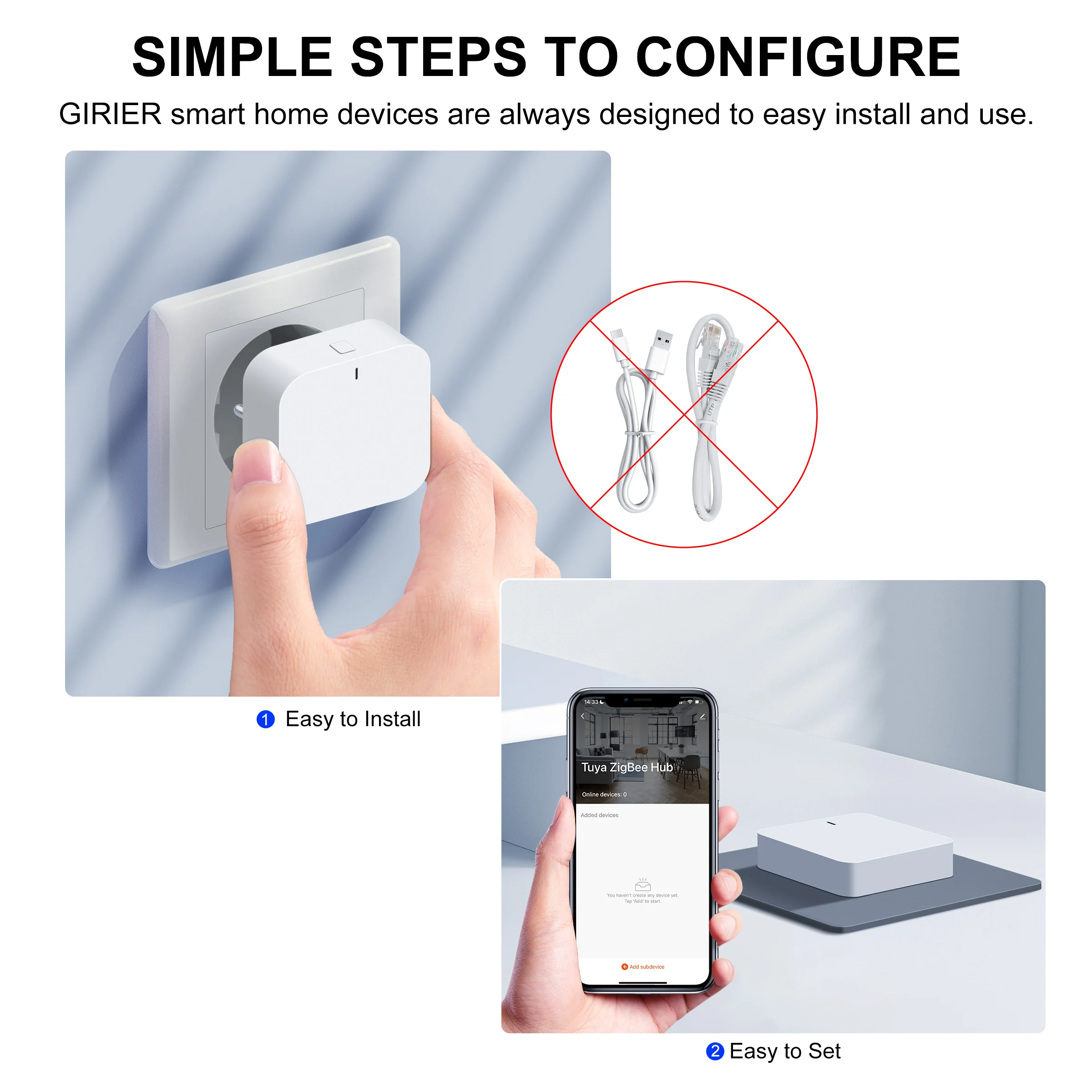 GIRIER Tuya ZigBee Hub de enlace tipo enchufable puente de enlace Bluetooth ZigBee multimodo para automatización del hogar inteligente funciona con Alexa