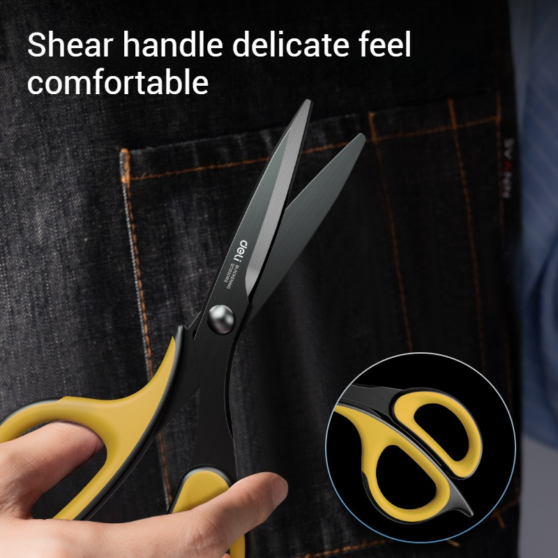 Forbici antiaderenti Deli in acciaio inossidabile, cancelleria in lega, materiale scolastico, ufficio, studente, fai da te, artigianato manuale, 184 mm