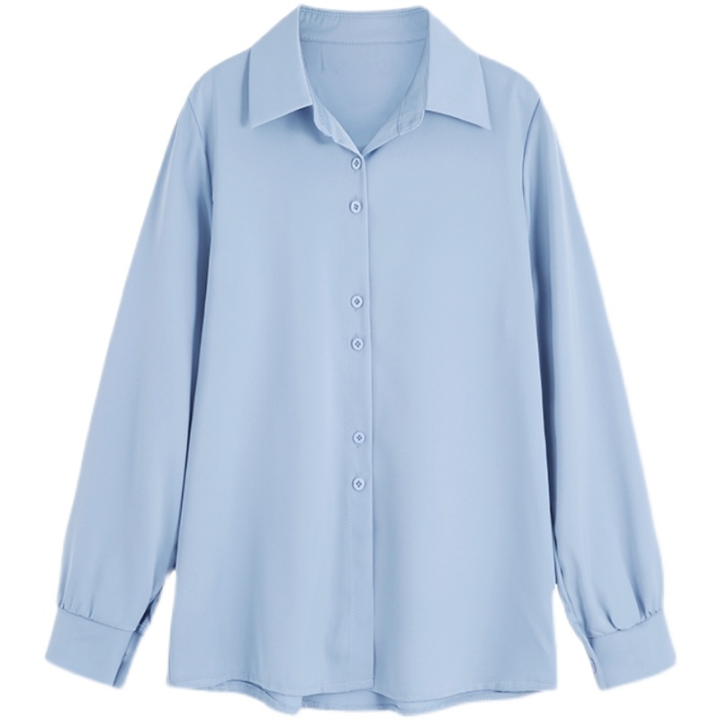 Frühling Herbst Casual Chiffon Hemd Frauen Büro Dame Shirts Mode Weibliche Lange Hülse Lose Feste Bluse Tops S-4XL