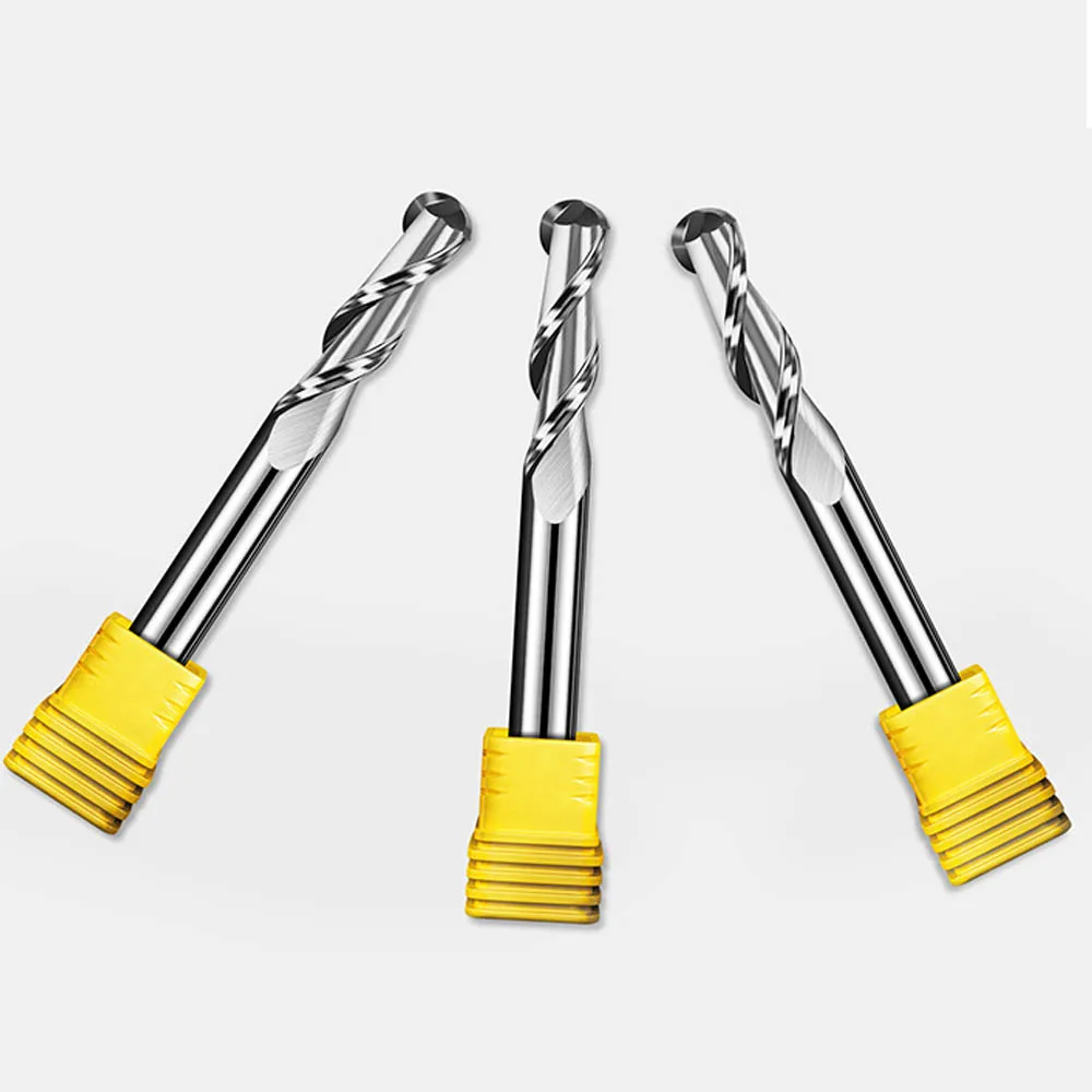 Vsharp Bóng Mũi Cấp Cối Xay 3.175Mm 4Mm 6Mm 8Mm Đường Kính Chuôi 2 Sáo Hợp Kim Vonfram CNC dao Phay CNC Công Cụ Gỗ MDF